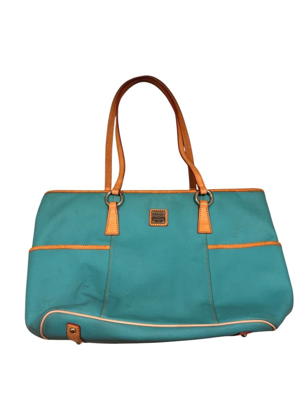 Dooney & Bourke Helena Shopper Turquoise Leather Tote